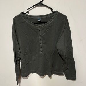 Women's Dark Gray Button-Up Top